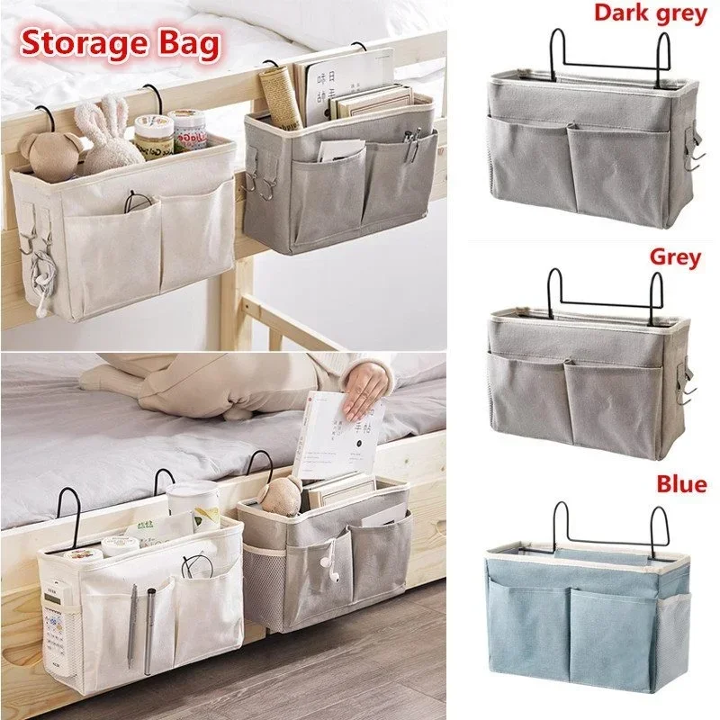 Bed Sofa Hanging Bedside Storage Bag Magazines Remote Control Books Sundries Holder Organizer