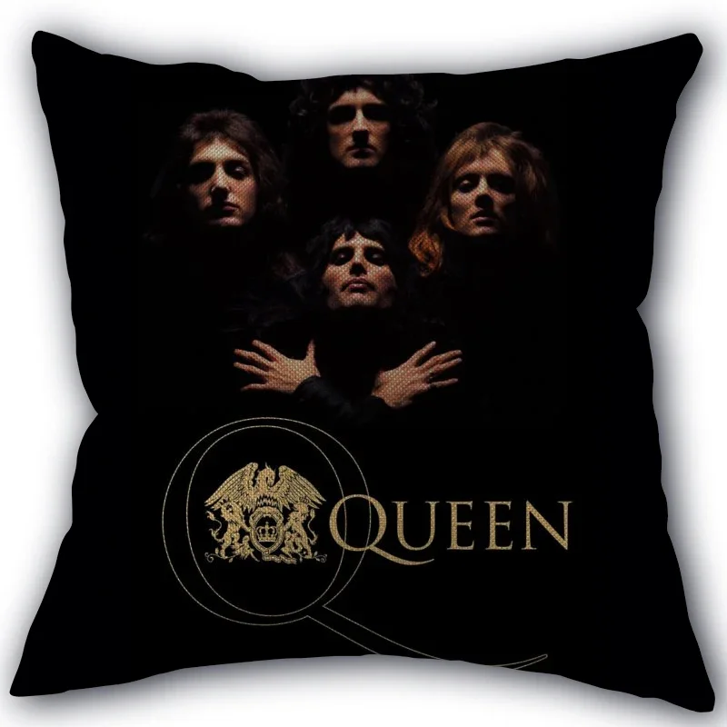 Custom Queen Band Pillowcase High Quality Home Textile Cotton Linen Fabric 45x45cm One Side Decoration Pillow Covers