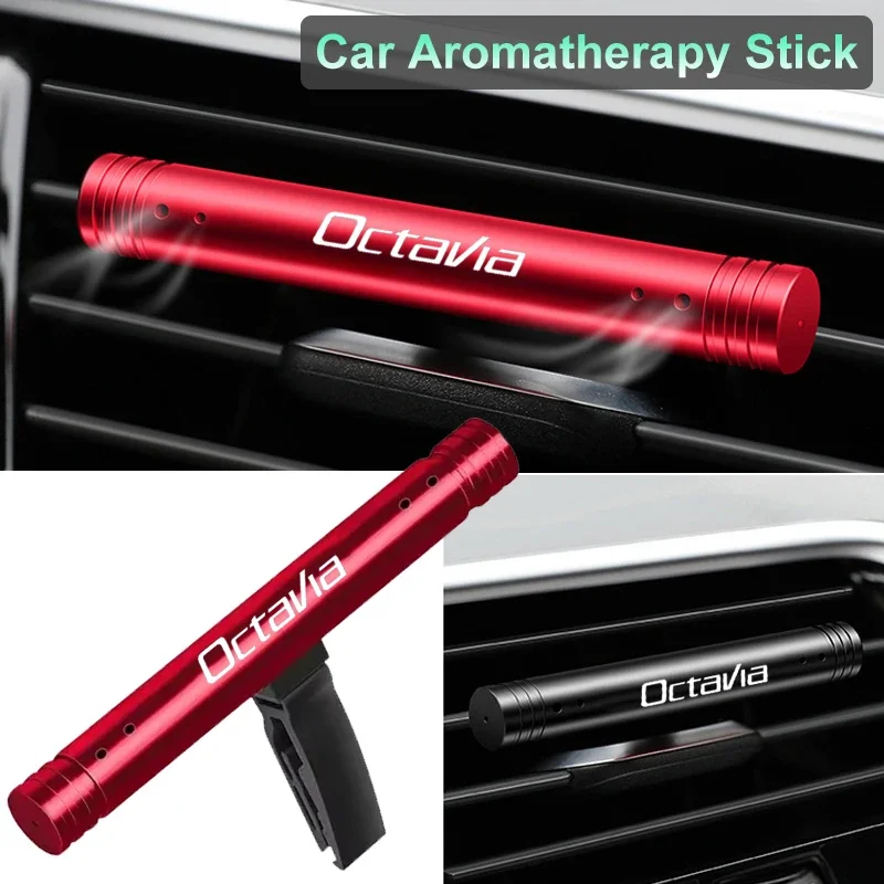 Car Air Outlet Perfume Clip Aromatherapy Stick With Logo For Skoda Octavia Car Air Freshener Aroma Diffuser Interior Accessories