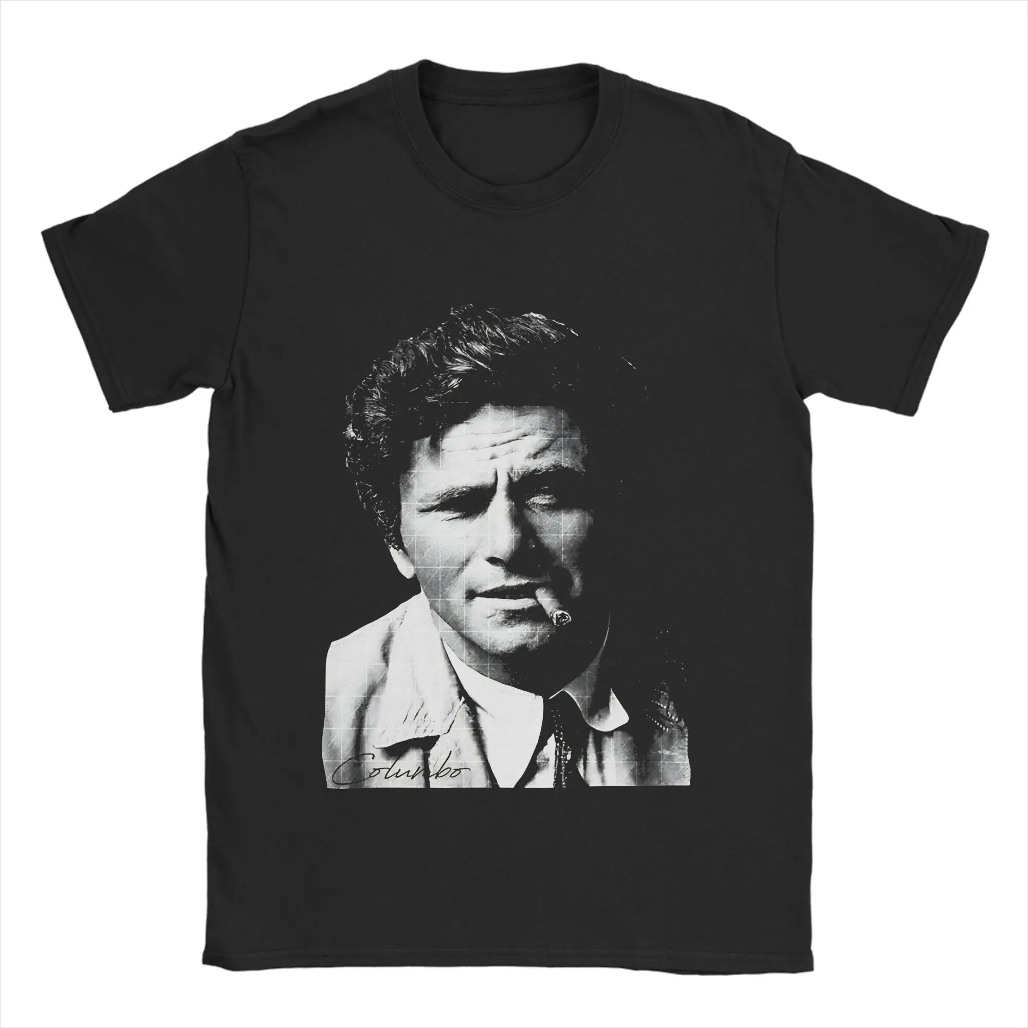 Columbo Portrait  T-Shirt  Hip Hop T-Shirts Short Sleeve Vintage Tops Summer Cotton O Neck Plus Size Top Tees