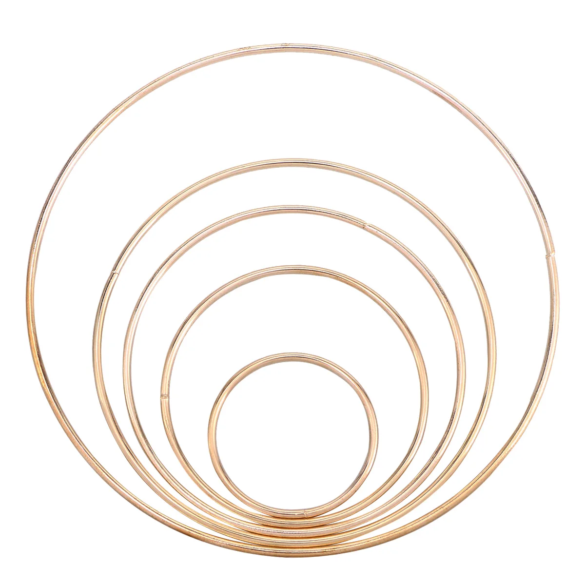 

5pcs Metal Dream Catcher Dreamcatcher Ring Macrame Craft DIY Accessory(Gold, 50mm, 80mm, 100mm, and 160mm)