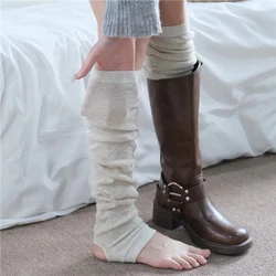 2024 Women Long Socks Lolita Boot Wool Thigh Stocking Skinny Cotton Over Knee-High Fluffy Female Long Knee Sock