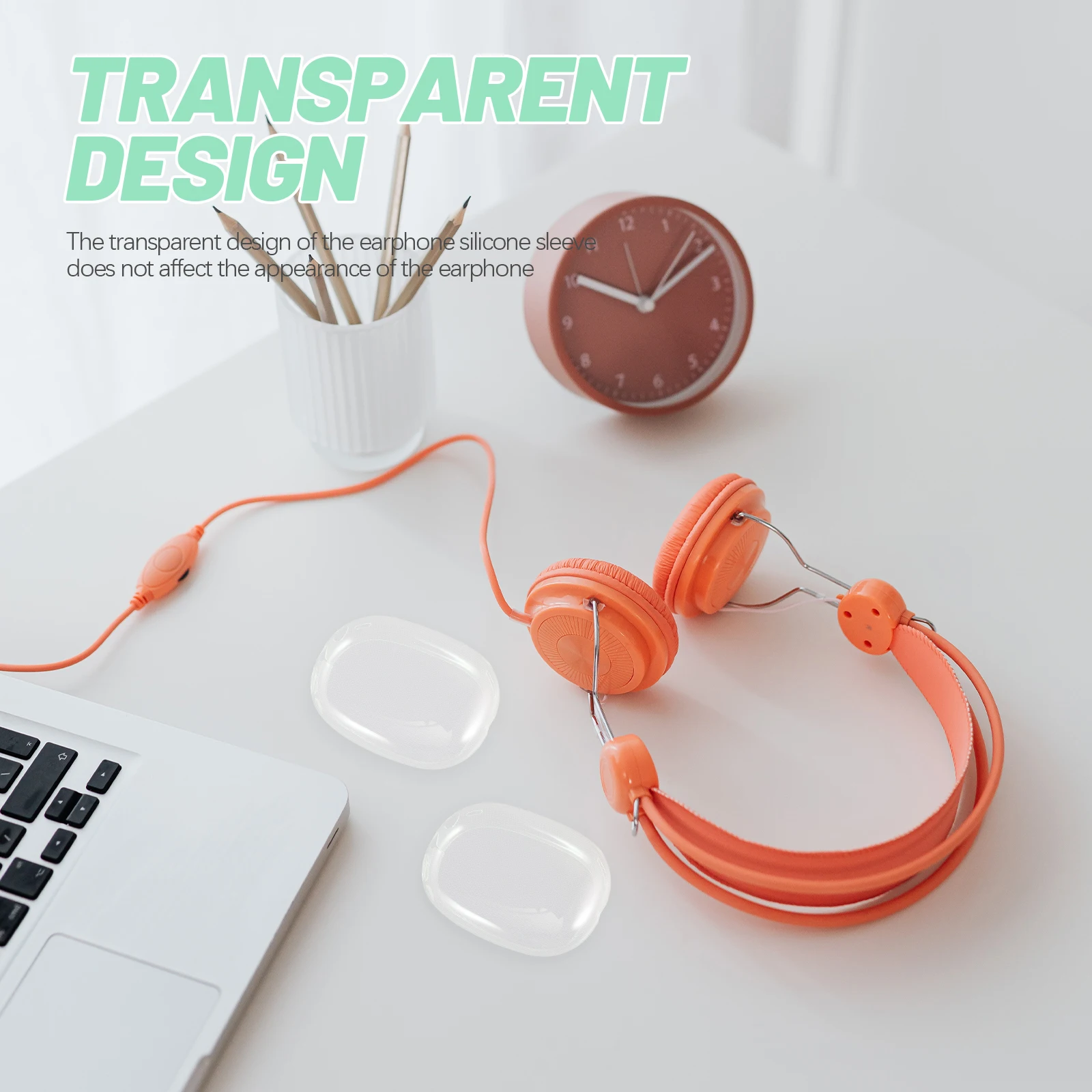 

Headphone Silicone Case Transparent TPU Cover for Resistant Easy Cleaning Replacement Wireless