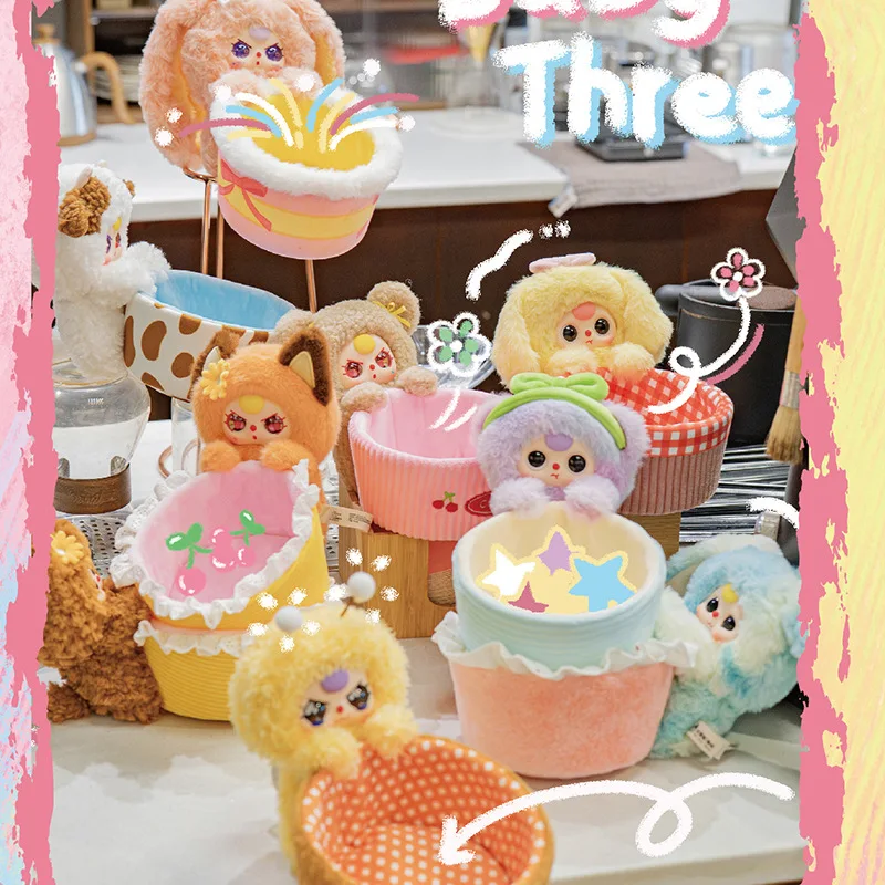 

Корзина для хранения Babythree, плюшевая серия, официальная глухая коробка, модная игрушка, фигурка, кукла, подарок, орнамент, коллекционная