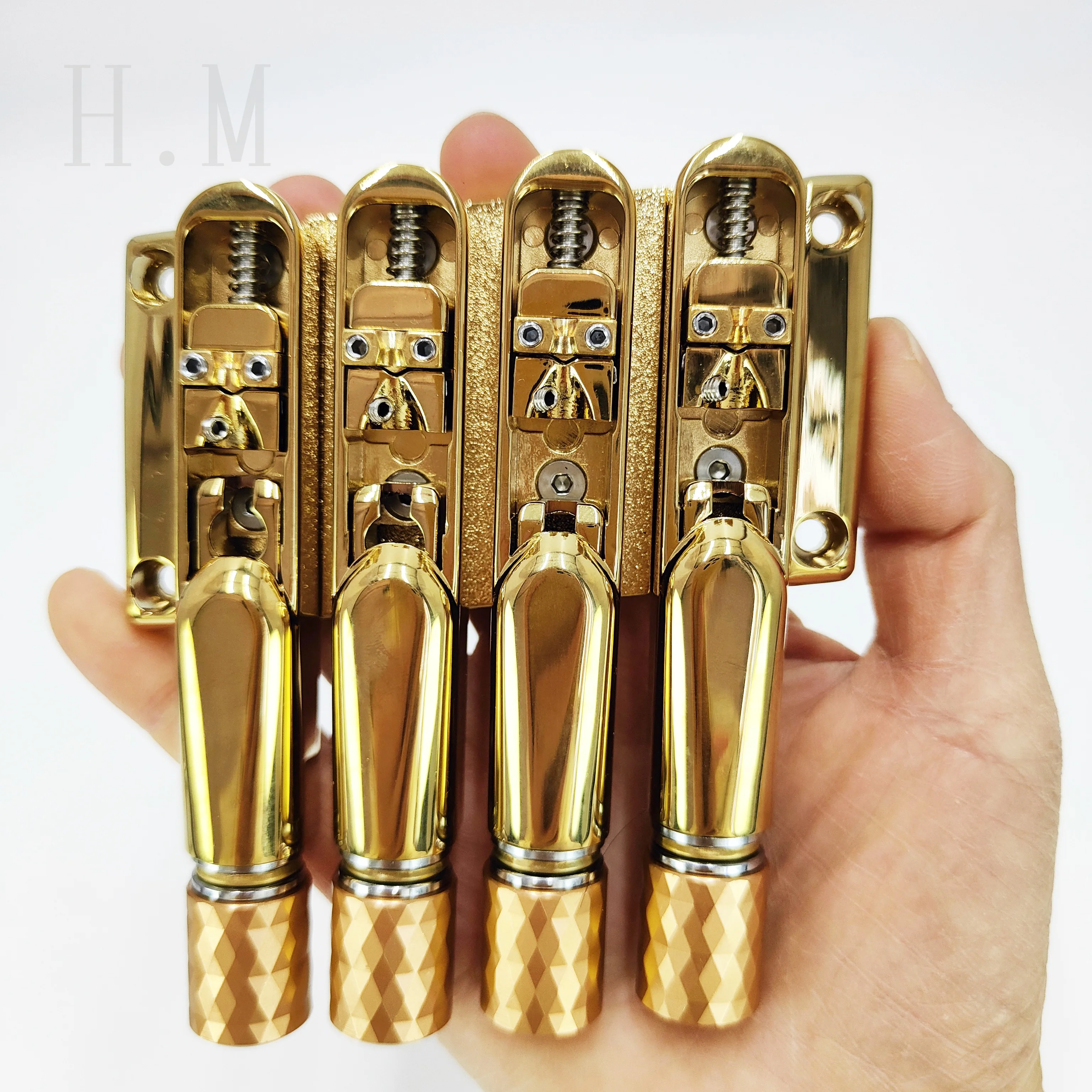 Picture 6: High-grade headless bass four-string copper code bridge pull string plate 4-string headless electric bass accessory bridge