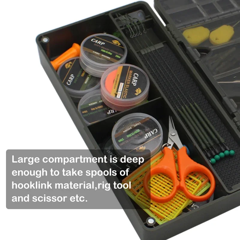 Multi-Function Fishing Box Fishing Rig Board Box With Rig Pins 22 Compartments Of Various Sizes For Carp Fishing Accessories