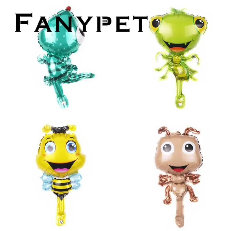 10pcs mini Insects Animals Foil Balloons Bee Gecko Ant Mantis Jungle Ballon Baby Shower Kids Birthday Party Decoration Globos