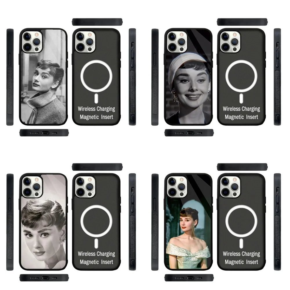 Audrey H-Hepburn  Phone Case Strong Magnetic For IPhone 16,15,14,13,Pro,Max,Plus,11,12,Mini For Magsafe Wireless Charging