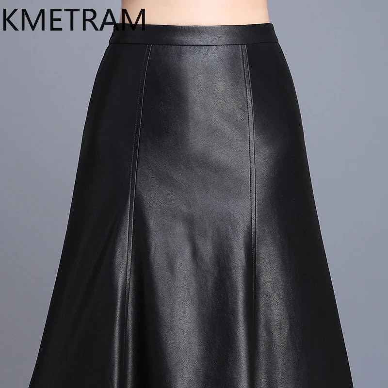 Kmetram echte Leder röcke für Frauen Frühling Herbst Frauen Kleidung koreanischen mittellangen Rock 2024 Slim Fit Faldas Para Mujeres