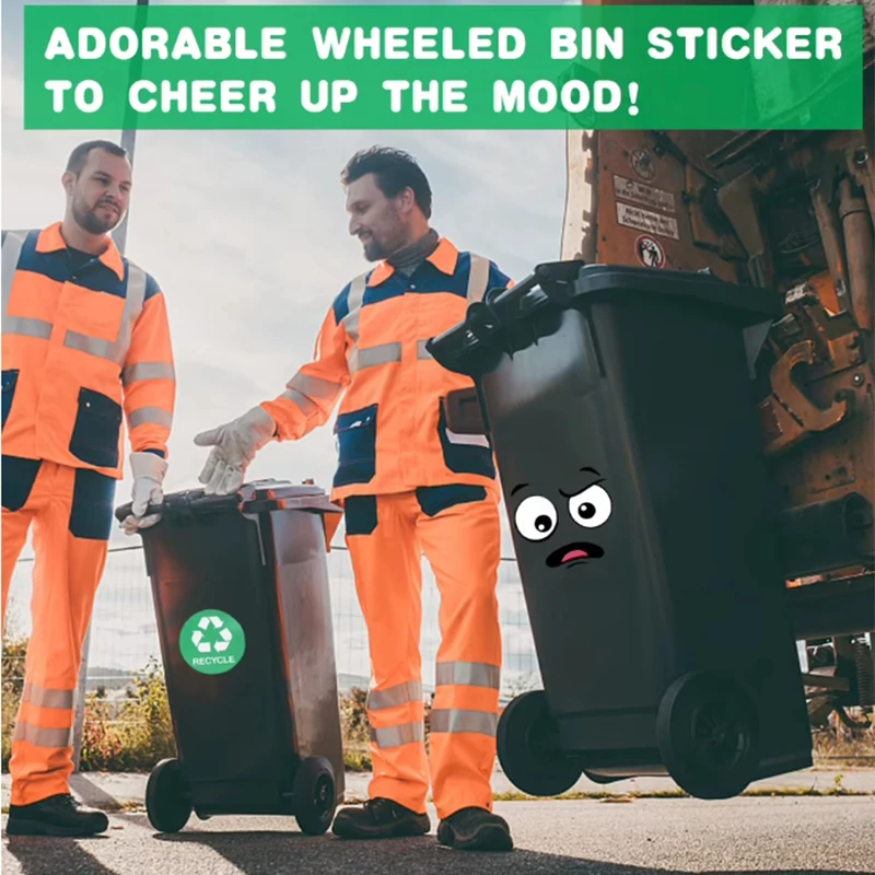 Наклейки на мусорный бак с мультяшным лицом, самоклеящиеся водонепроницаемые глянцевые ПВХ-отделки для стены, туалета, холодильника в помещении и на открытом воздухе