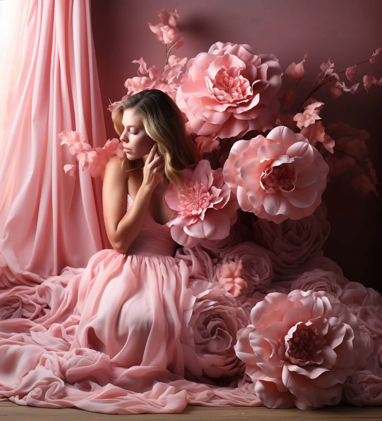 

Mehofond Photography Background Romantic Pink Floral Window Adult Birthday Wedding Maternity Portrait Decor Backdrop Photo Studi