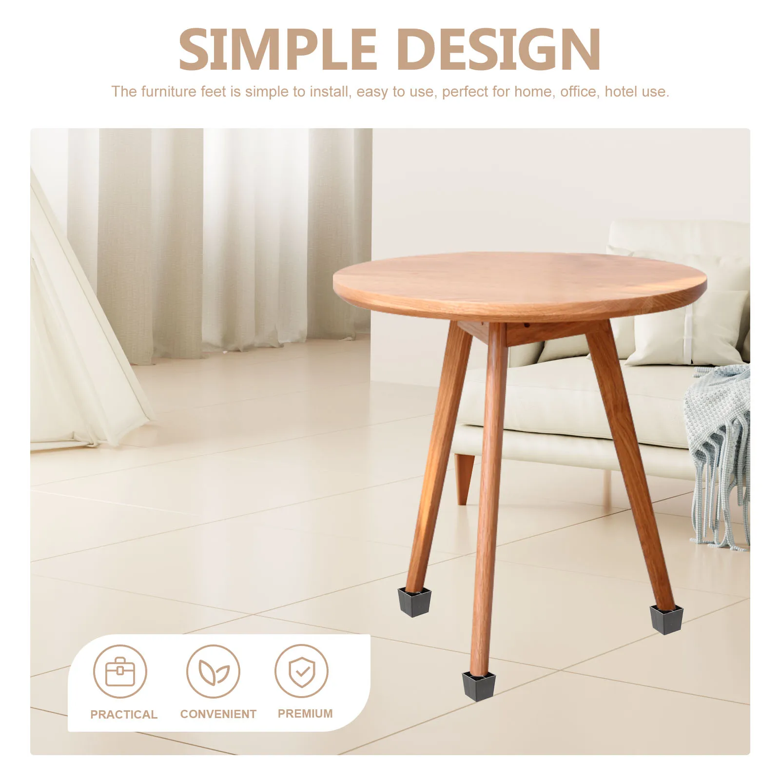 Sofabeine, 4er-Set, 4 Ersatz-Couchfüße, Möbelbeine für Schrank, Stuhl, Kommode, Kunststoff-Sofafüße, erhöht