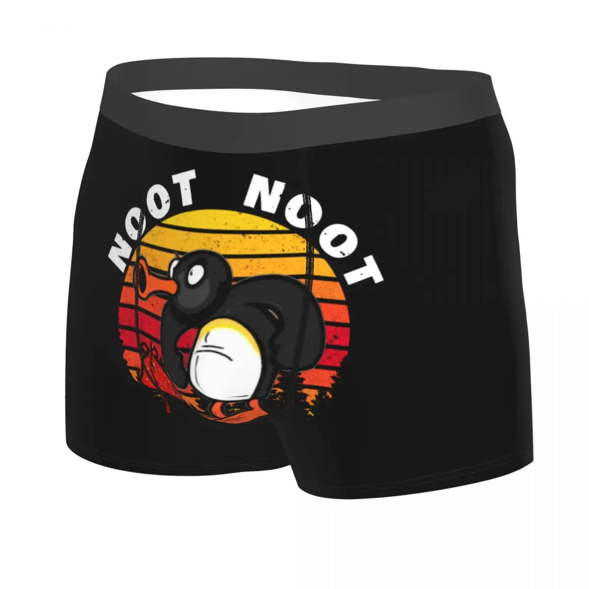 Custom Male Cool Noot Noot Pingu Funny Underwear Ulzzang Boxer Briefs Soft Shorts Panties Underpants