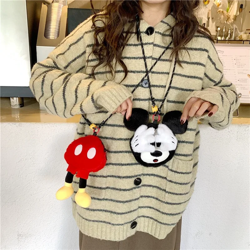 

Disney Mickey Mouse Crossbody Bag Cartoon Cute Plush Shoulder Bag Girls Girly Trendy Children's Small Coin Bag
