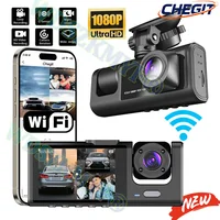 Cámara de salpicadero WIFI, 3 cámaras, 1080P, DVR para coche, 2/3 lentes, grabadora de vídeo, caja negra, cámara de salpicadero, grabación en bucle automático, accesorios para coche