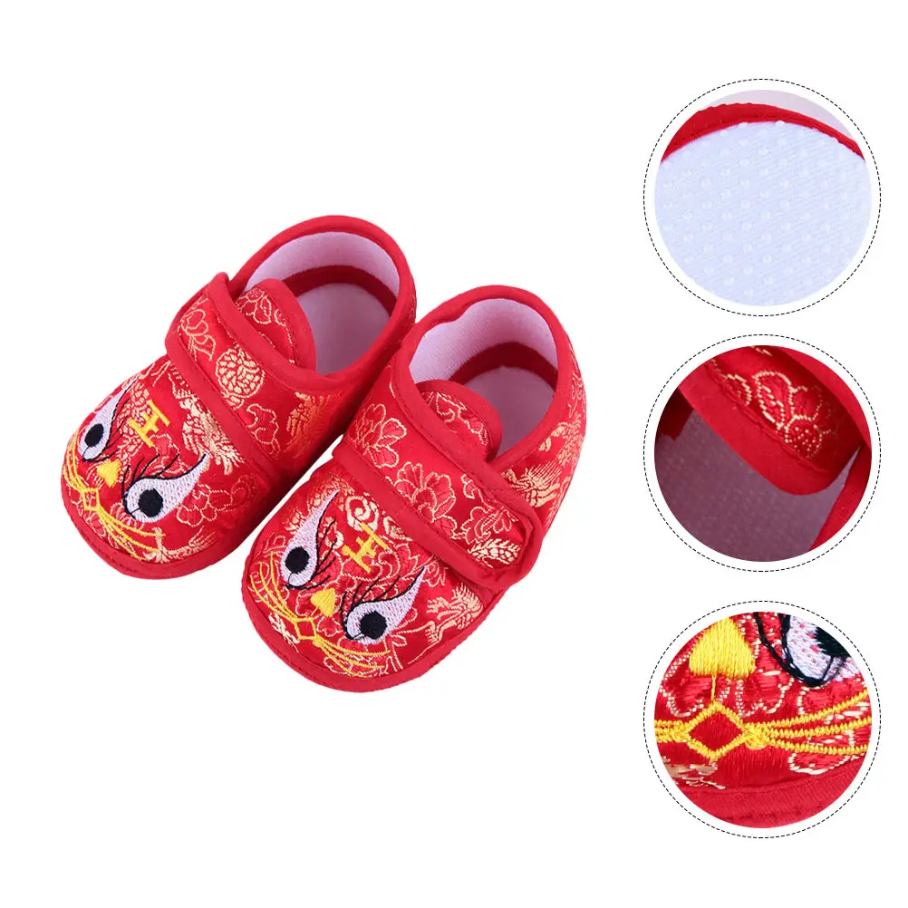 Baby Toddler Shoes Cartoon Tiger-head Cozy Warm Nonslip Infant Stylish Breathable Comfortable Soft Sole Embroidered Shoes