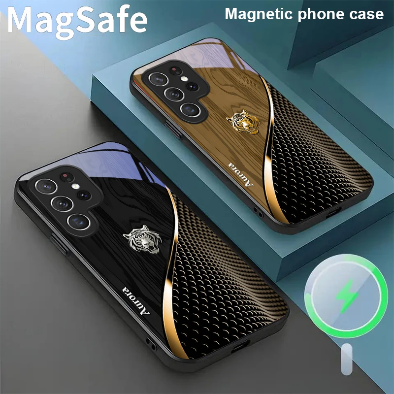 

Милый золотой тигровый коричневый чехол для Samsung Galaxy S20 FE S21 S22 S23 Plus S24 Ultra S25 Edge S24Ultra 22Plus Magsafe Glass Phone Case