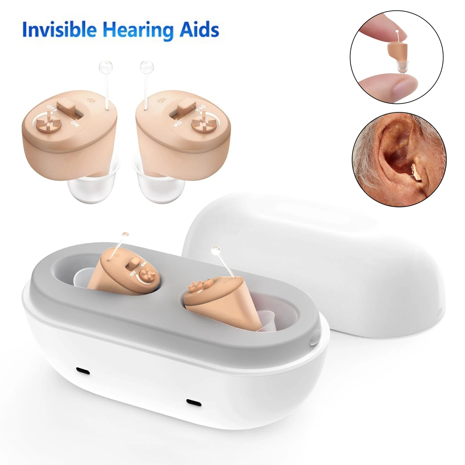 

Hearing Aids for Seniors Adults Deafness Digital Hearing Aid Invisible Mini Ear Aids Intelligent Noise Cancelling Audifonos