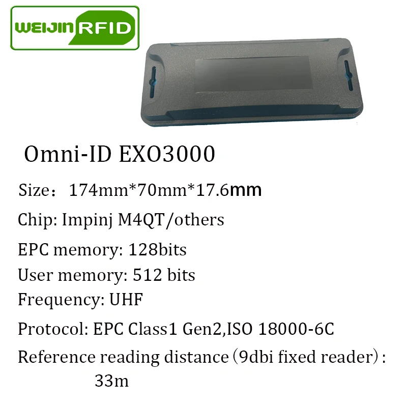 UHF RFID anti-metal tag omni-ID EXO 3000 exo3000 915mhz 868m Impinj M4QT EPCC1G2 6C durable ABS smart card passive RFID tags