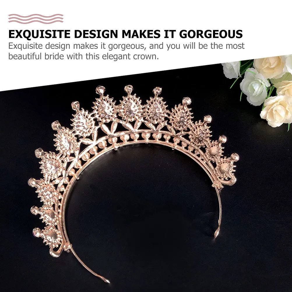 

Hair Accessories Bridal Tiara Bride The Crown Wedding for Rhinestones Headpiece