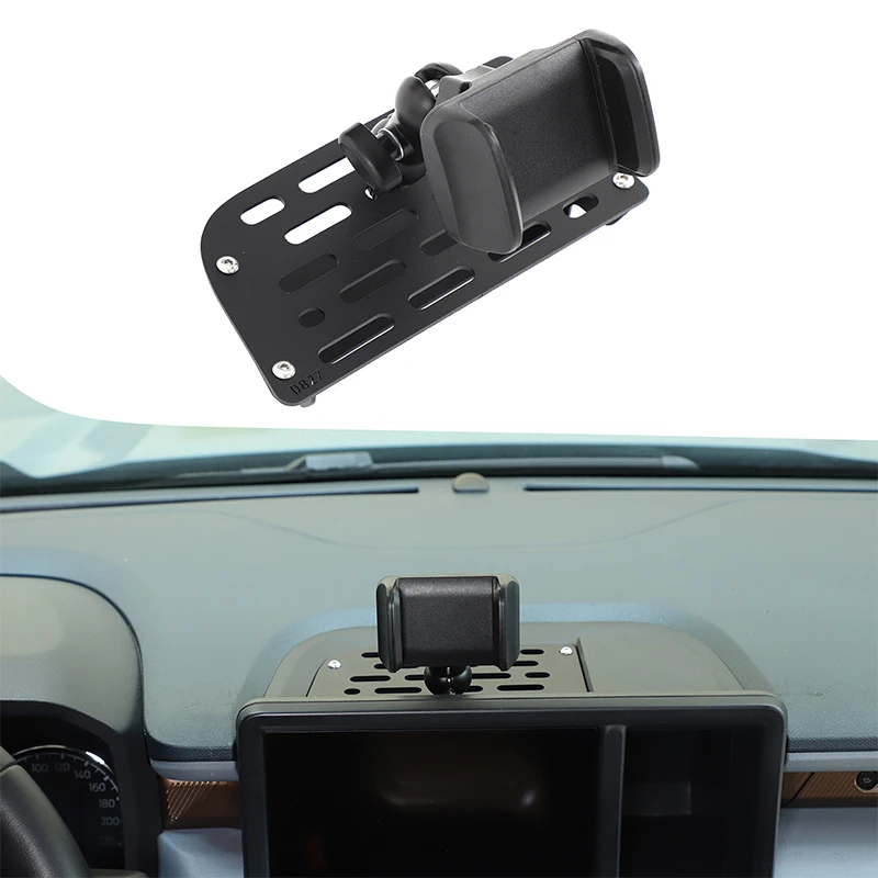 

Aluminum Alloy Black For Ford Maverick 2022+ Car navigation screen rear mobile phone stand car interior modification accessories