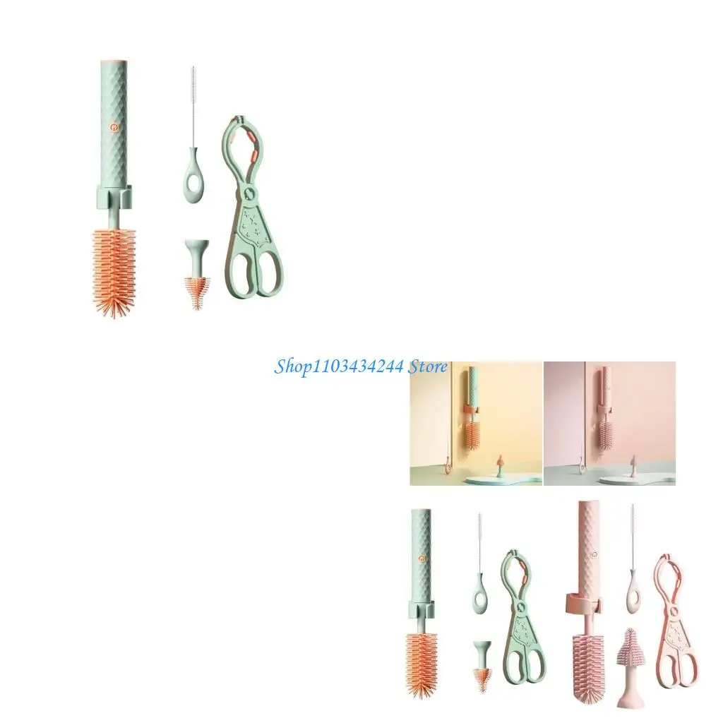 

Silicone Bottle Brush set Gentle Electric Bottle Brush Glass Cup Cleaners 1 set