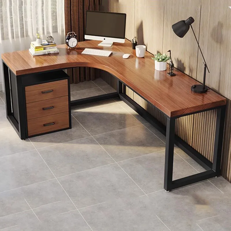 Desk Standing Wood Corner Writing Office European L Shaped Computer Desks Living Room Study Escritorios De Ordenador Furniture