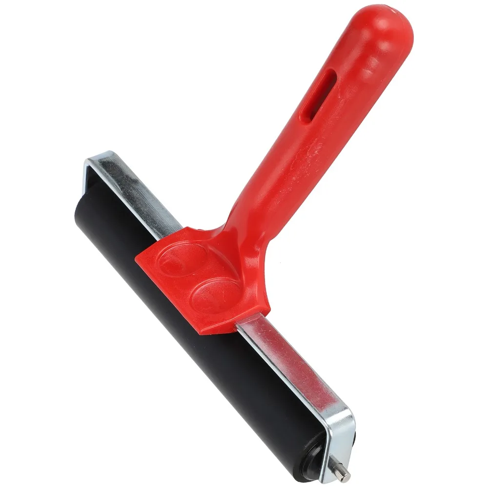 1pcs Anti-Skid Surface Rubber Brayer Roller Hard Rubber Core Silent Rolling Printmaking Brayer Ink Applicator Roller