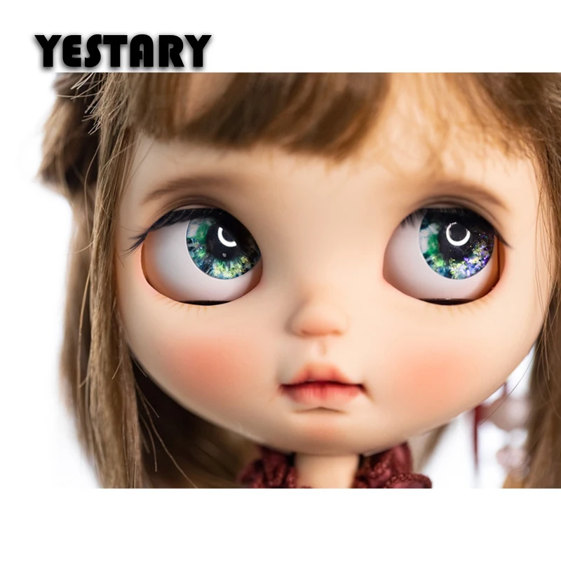 YESTARY Blythe 14mm Eyes Doll Accessories For 1/6 Blythe Toys Diy Handmade Limited Sparkling Colour Glass Eyes Pieces For Gifts