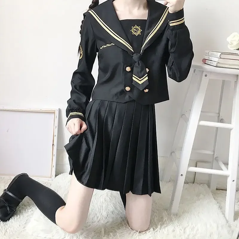 النمط الياباني زي مدرسي دعوى الفتيات سترة طويلة التعادل منقوشة تنورة قميص أبيض المرأة مثير الربيع والخريف دعوى