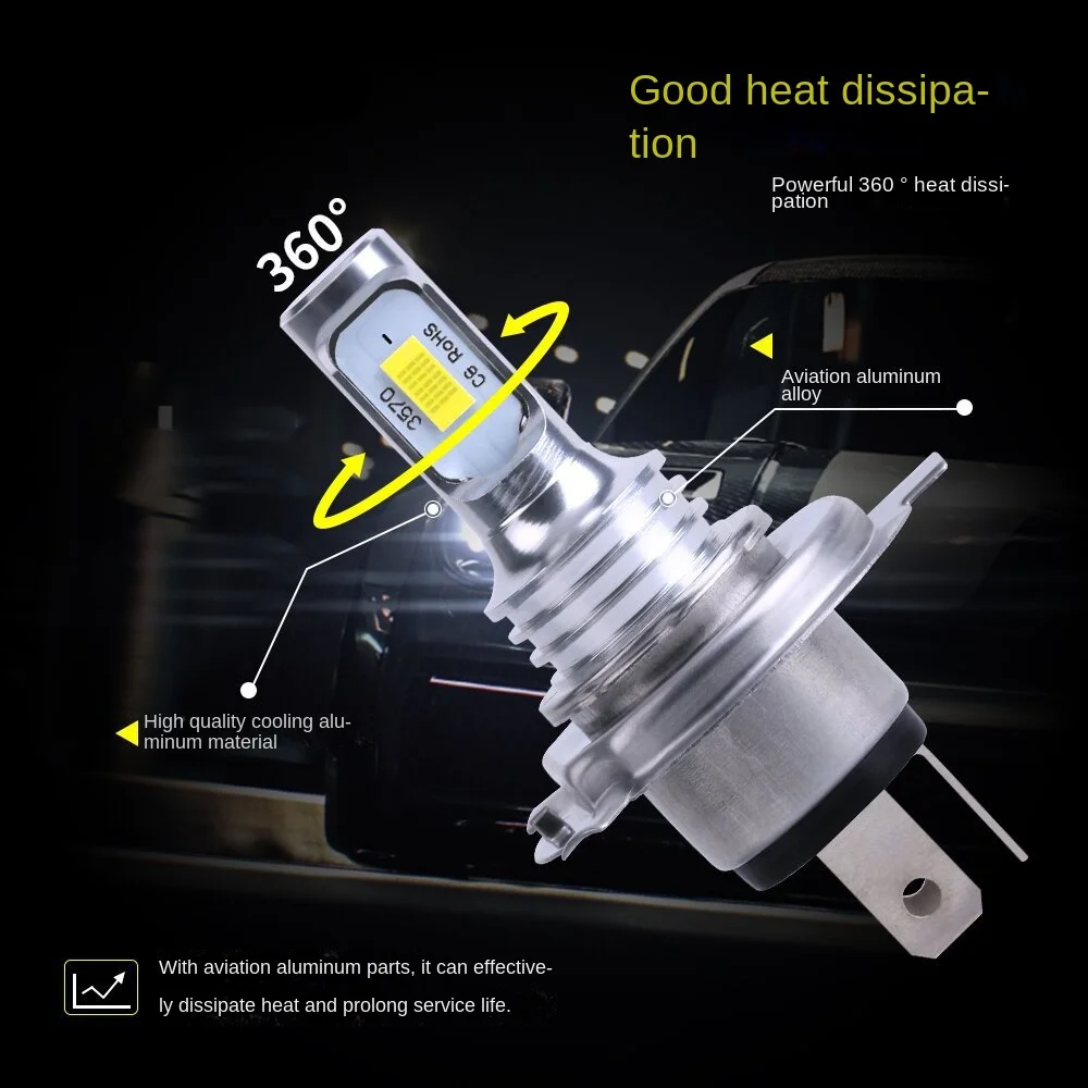 

Car headlights H4 H7 3570 2LED fog lights 80W headlights COB motorcycle headlights modification