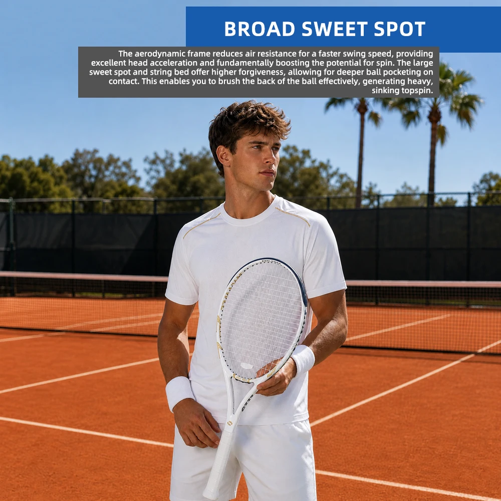 EXPLORER Selected Original 100% Full Carbon Fiber Tennis Racket, Aerospace-Grade Frame 270±5g, Balance Between Offense & Defense view 5