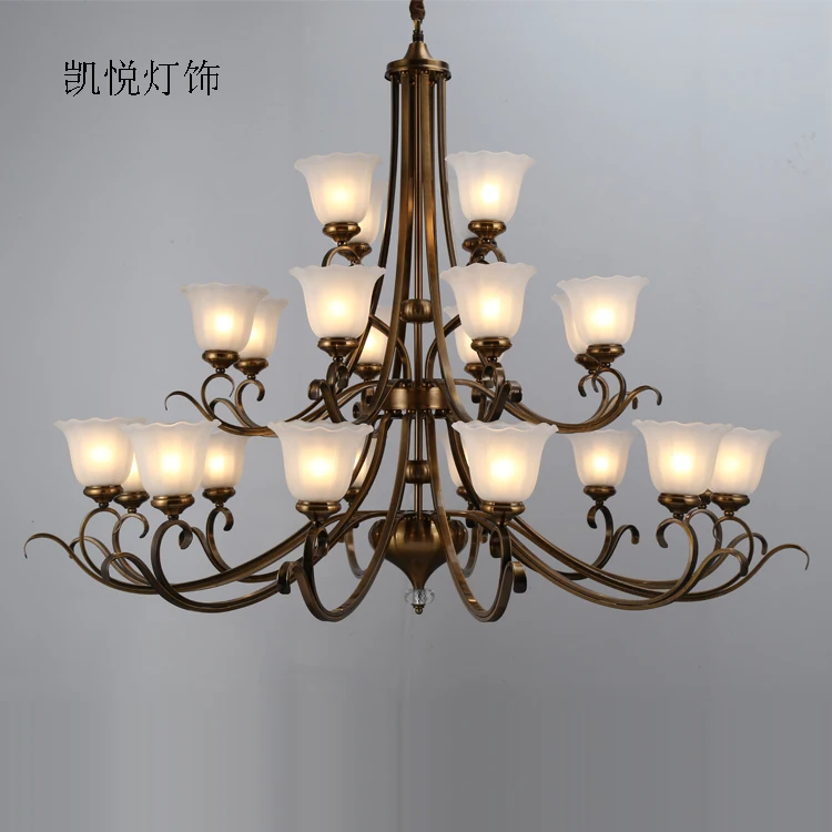 European imitation copper lamp American country wrought iron living room