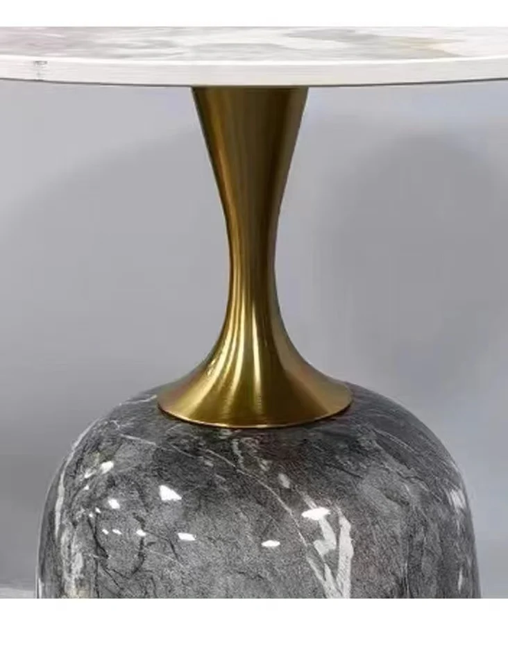 high-end marble stripe advanced modern light wind balcony table