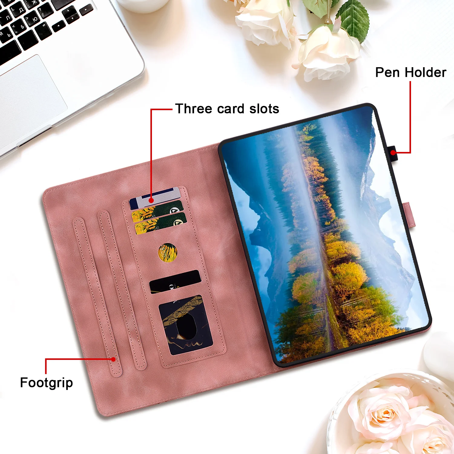 Emboss PU Leather Case Universal for Xiaomi Poco Pad 2405CPCFBG Redmi Pad Pro 2405CRPFDC 12.1" TPU Back Adjustable Stand Cover