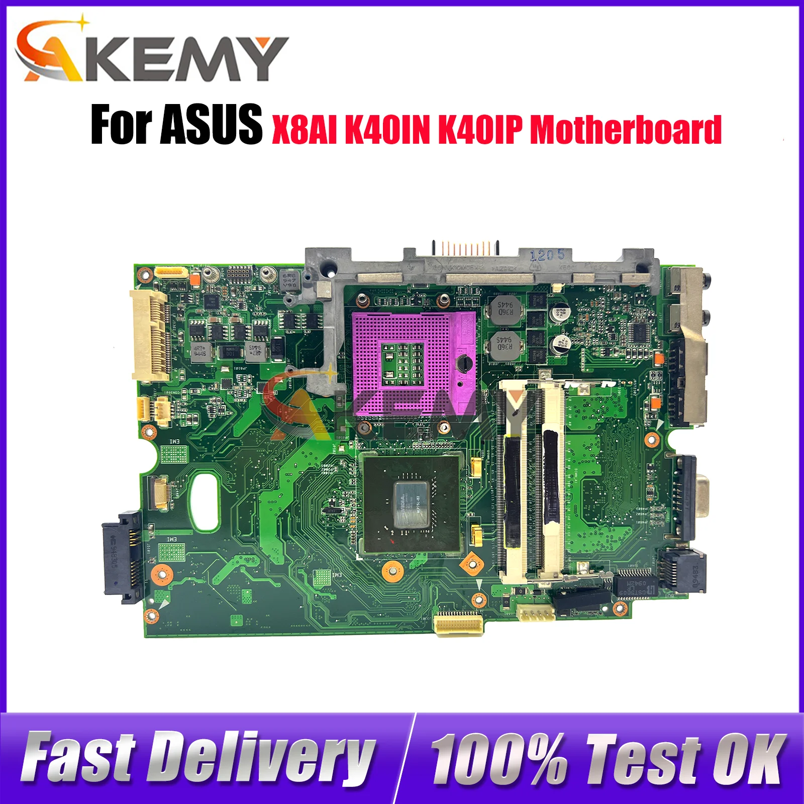 

K40IN Laptop Motherboard For ASUS K40IN K40I X8AI K40IJ K40IE K40ID Notebook Mainboard 100% tests OK fast shipping Top quality