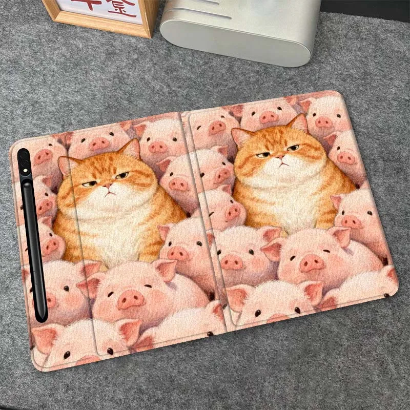 

Cartoon Avocado Cat Pig Gift For Samsung Galaxy Tab S6 S7 S8 S9 S10 FE Plus Lite Soft Flexible Support Tablet Case