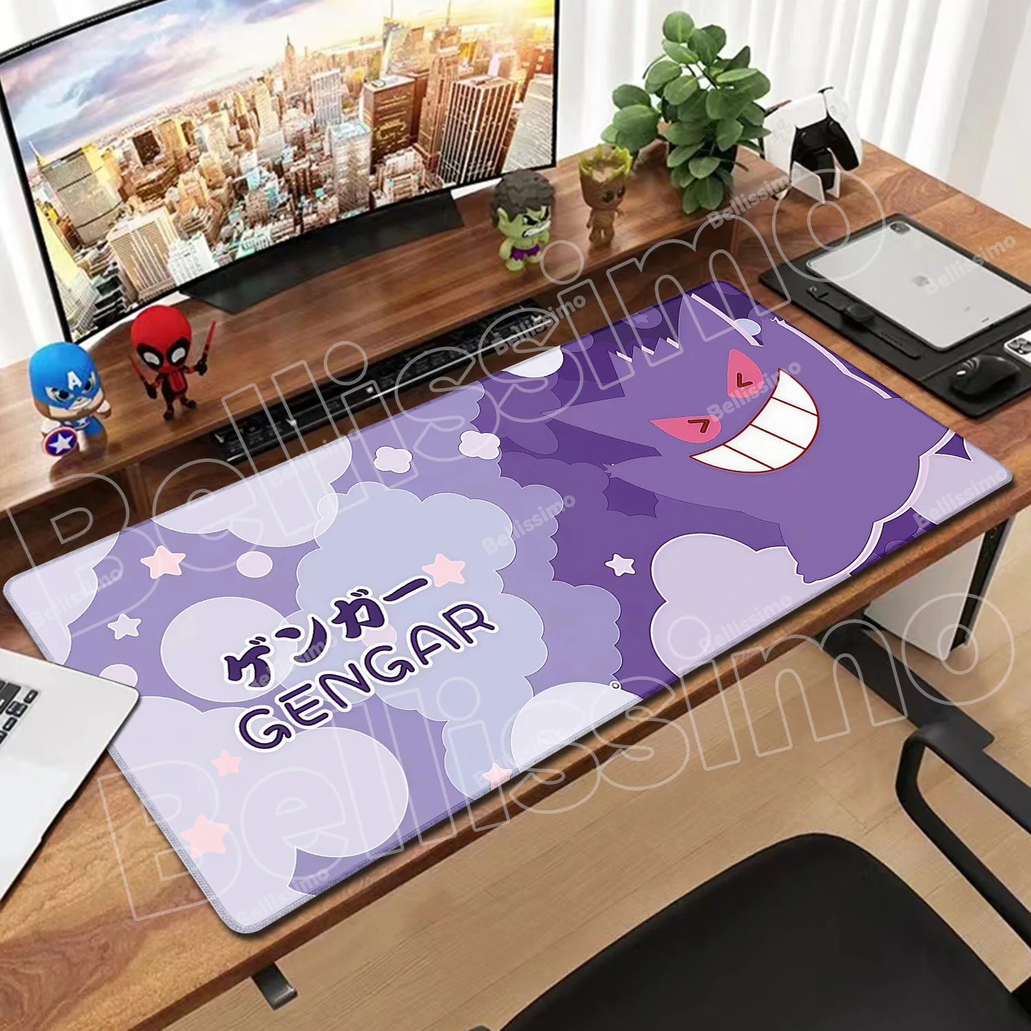 

Grande Mousepad Large Gaming P-Pokemon-Gengar PC Accessory Mouse Pad LockEdge Thickened Computer Keyboard Table Rubber Desk Mat
