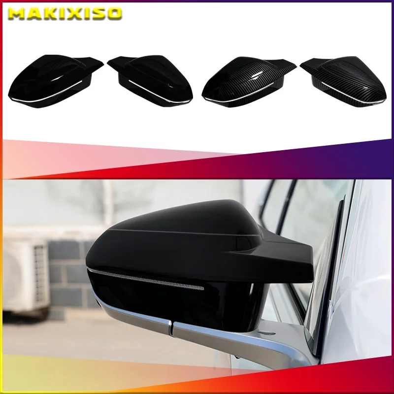 Seitlicher Flügel-Rückspiegel, modifiziertes Auto-Styling, helle schwarze Spiegel-Abdeckkappen für BMW 7 I7 I5 5er G60 G61 G68 G70 G90 2024