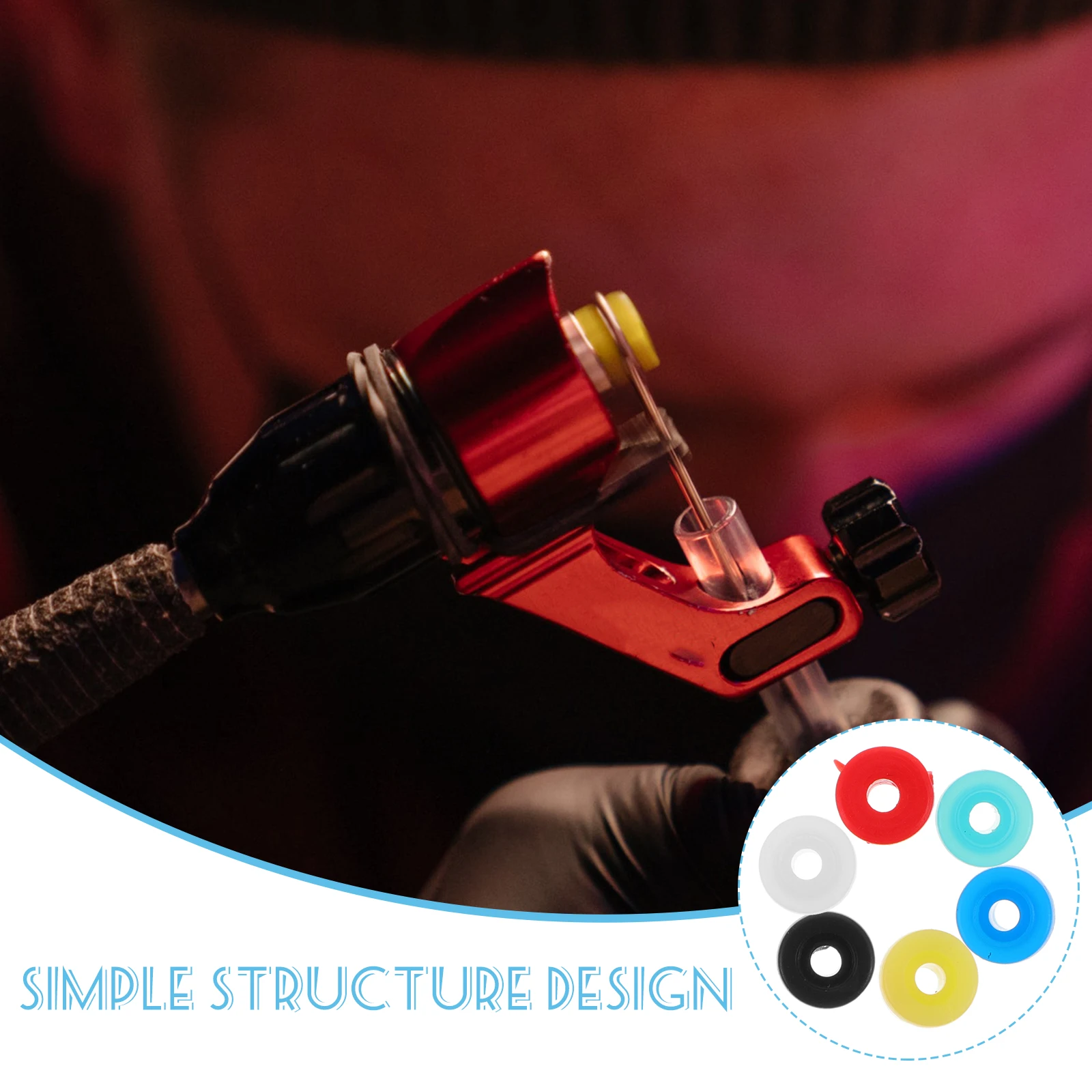 100 قطعة من حلقات الدبوس من السيليكون لإبر آلة الوشم وأداء مستقر واستبدال وسادة إبرة