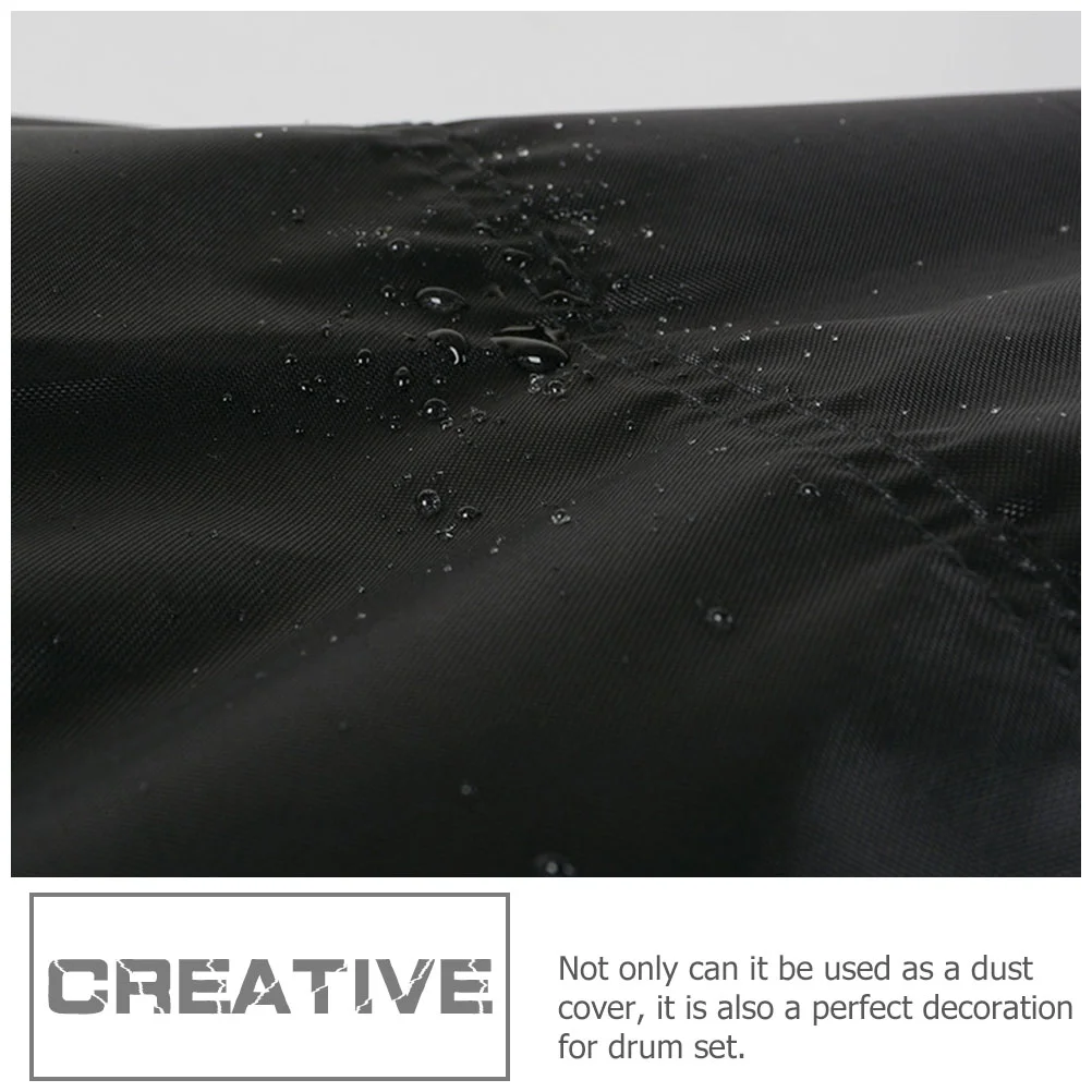 Drum Kit Set Decoration -proof Cover Protective Gift for Players Silver Coated Oxford Cloth Accessory