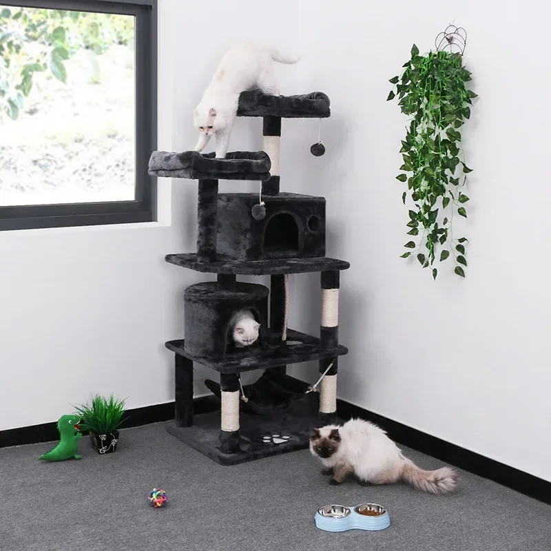 Manufacturer wholesale grey beige brown stable tower scratcher tree cat condo