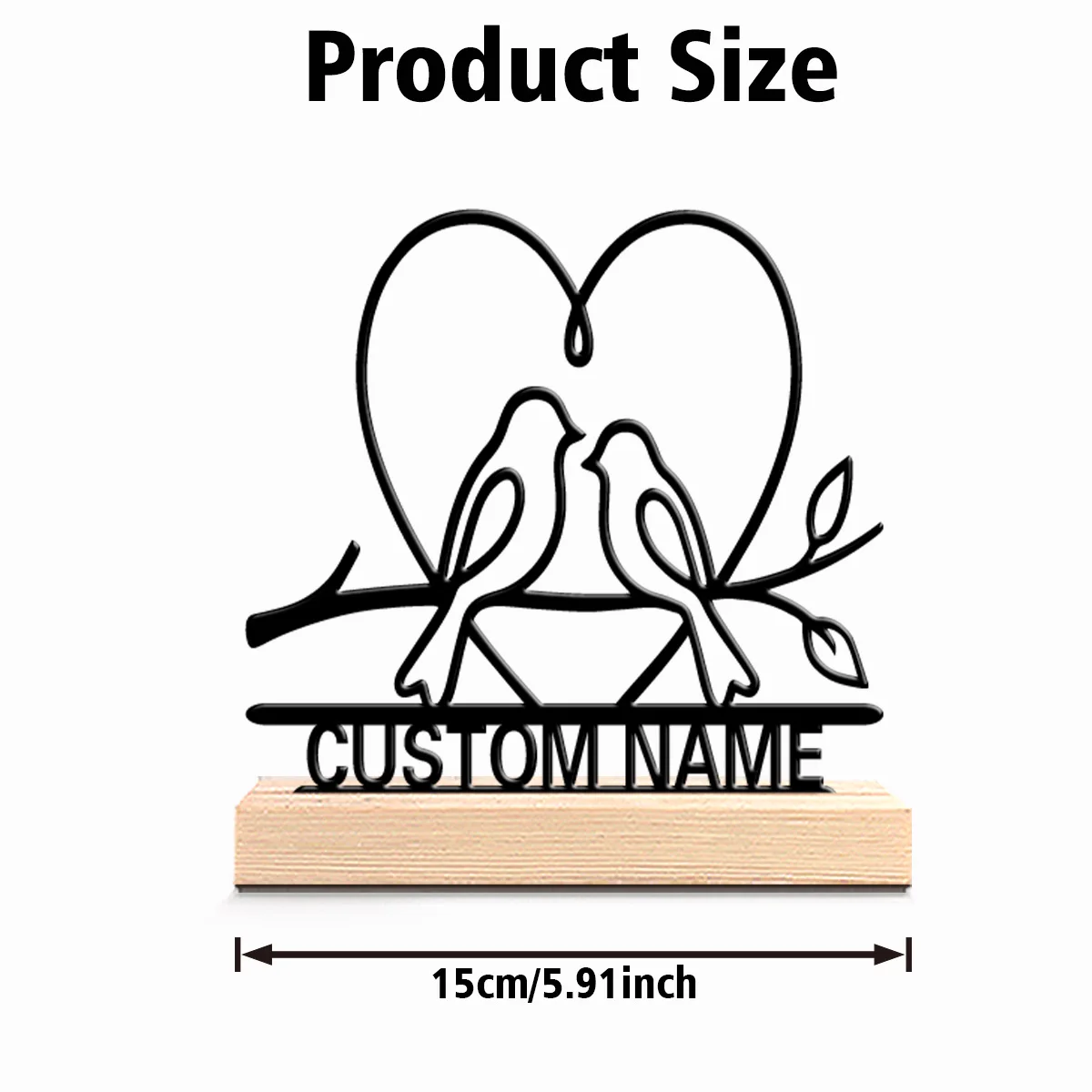 1pc Cartoon Personalized Custom Leiothrix Vintage Gift With Wooden Stand Suitable For Office Bedroom Desktop Decoration Vintage - view 2