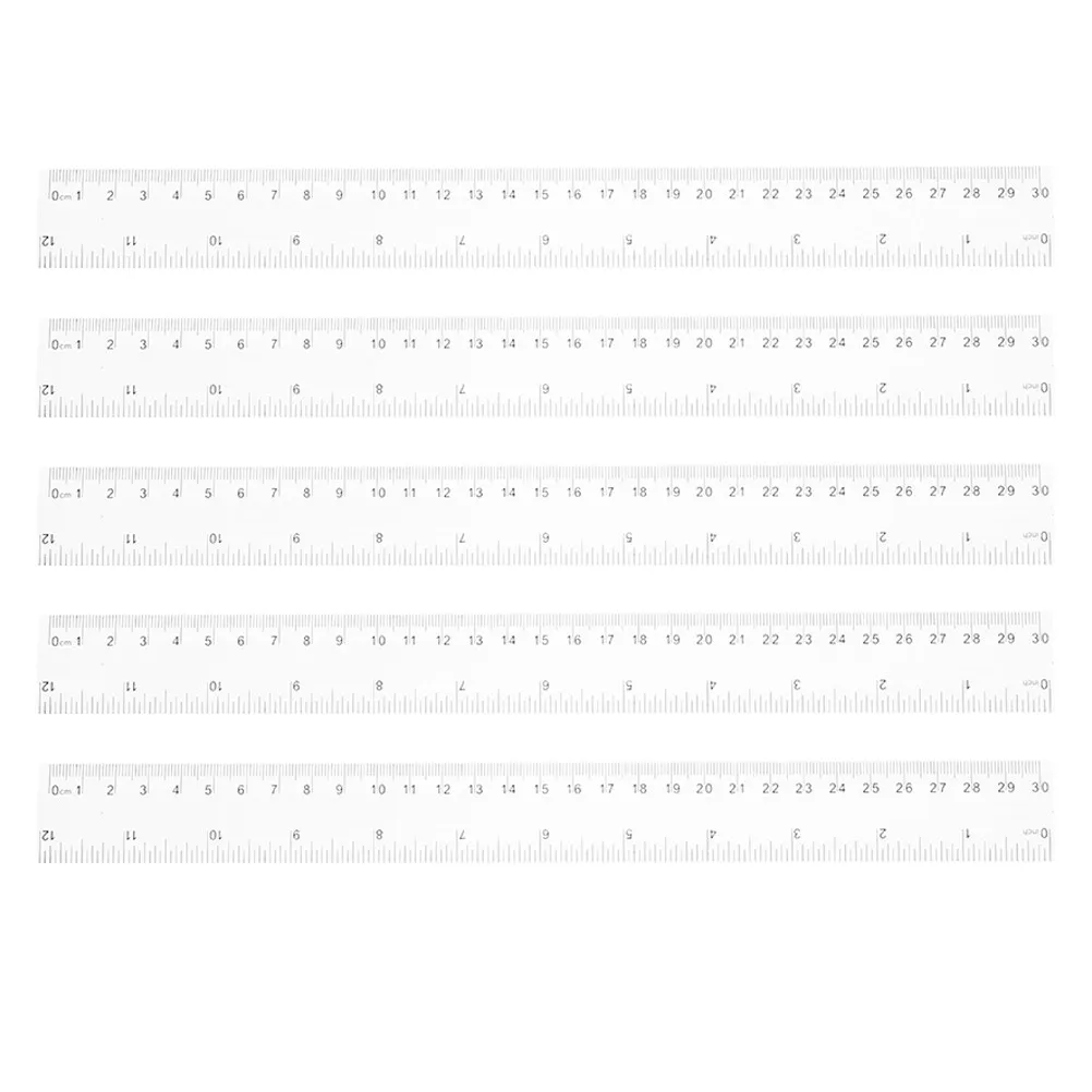 

5Pcs Transparent Plastic Rulers Straight Measuring Ruler for Students Classroom Office Architecture Drawing Scale Metric Ruler