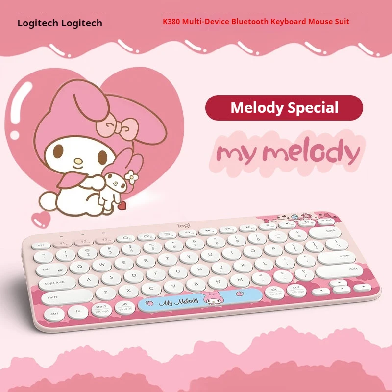 Imagem -03 - Logitech-conjunto de Combos de Teclado e Mouse Bluetooth Sanrio Mouse Pop Melody Bonito para Tablet Android Casa Escritório K380 my Melody