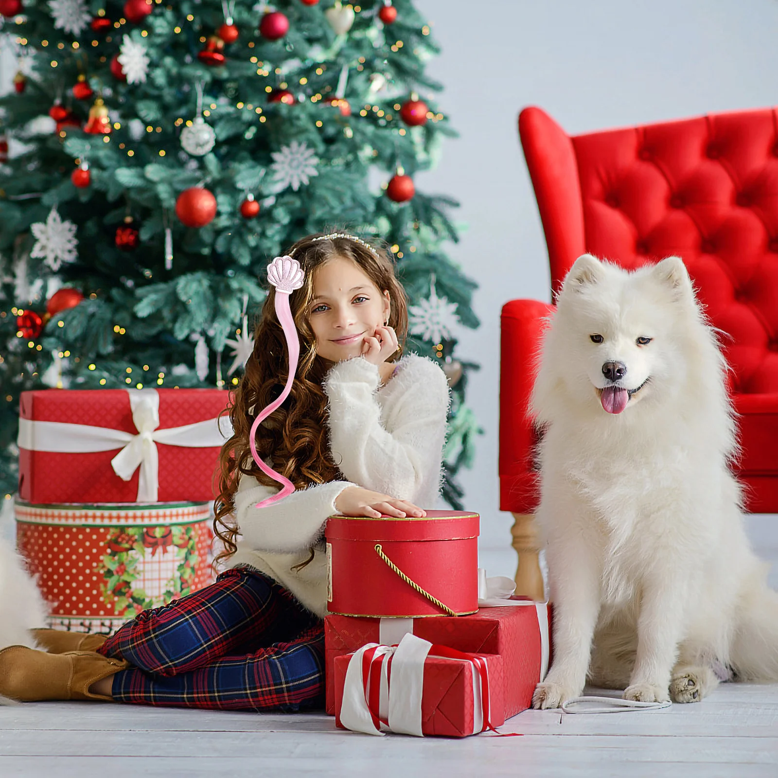 5 أزواج من وصلات الشعر المجعد الملونة، مشبك جديلة لامع للأطفال للحفلات وأعياد الميلاد والمهرجانات، خفيف الوزن وسهل الاستخدام