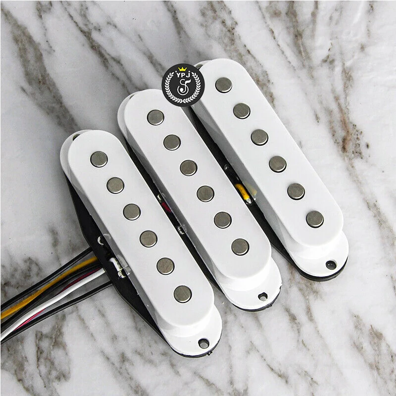 1 SET for Fende ST Electric Guitar Pickups SSS Single Coil Magnet Ceramic Bridge Middle And Neck Guitars Parts White