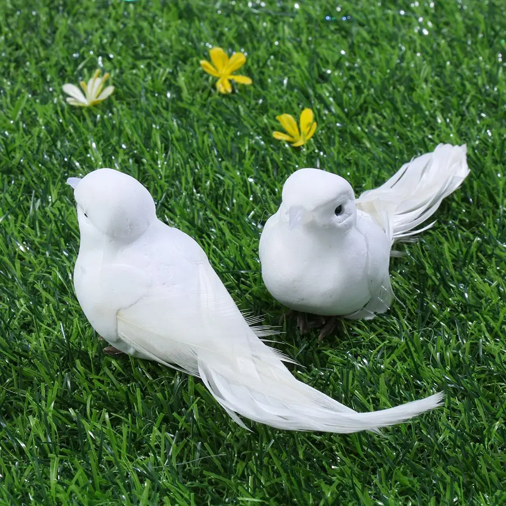 Simulation White Pigeon Home Decor Artificial Lover Peace Pigeons Garden Wedding Decortions Imitation Bird Model Xmas Tree Decor