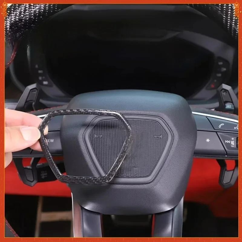 

For Lamborghini URUS Real Carbon Fiber 2018-2021 Steering Wheel Frame Cover Trim Interio Decoration Modification Accessories