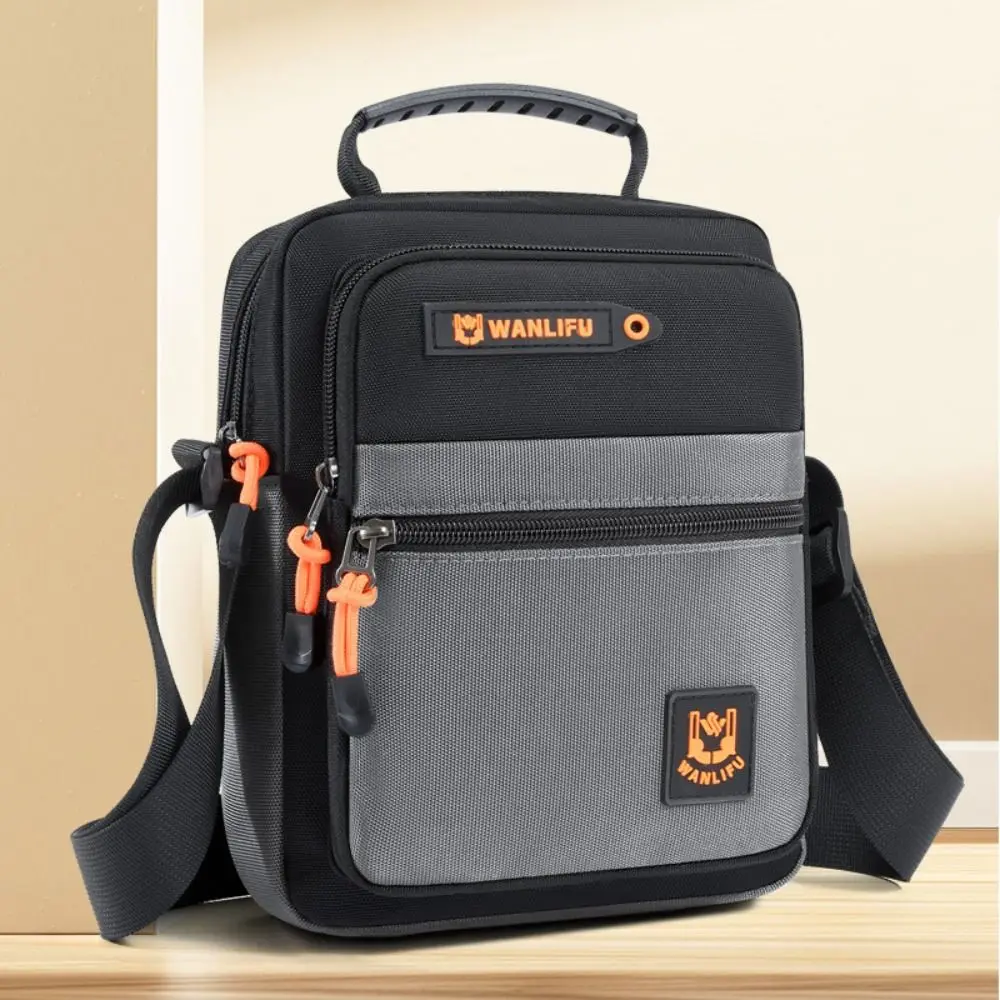 Oxford Cloth Men Crossbody Shoulder Bag Large Capacity Multi-layer Travel Phone Bag Zipper Mini Handbag Business Messenger Bag